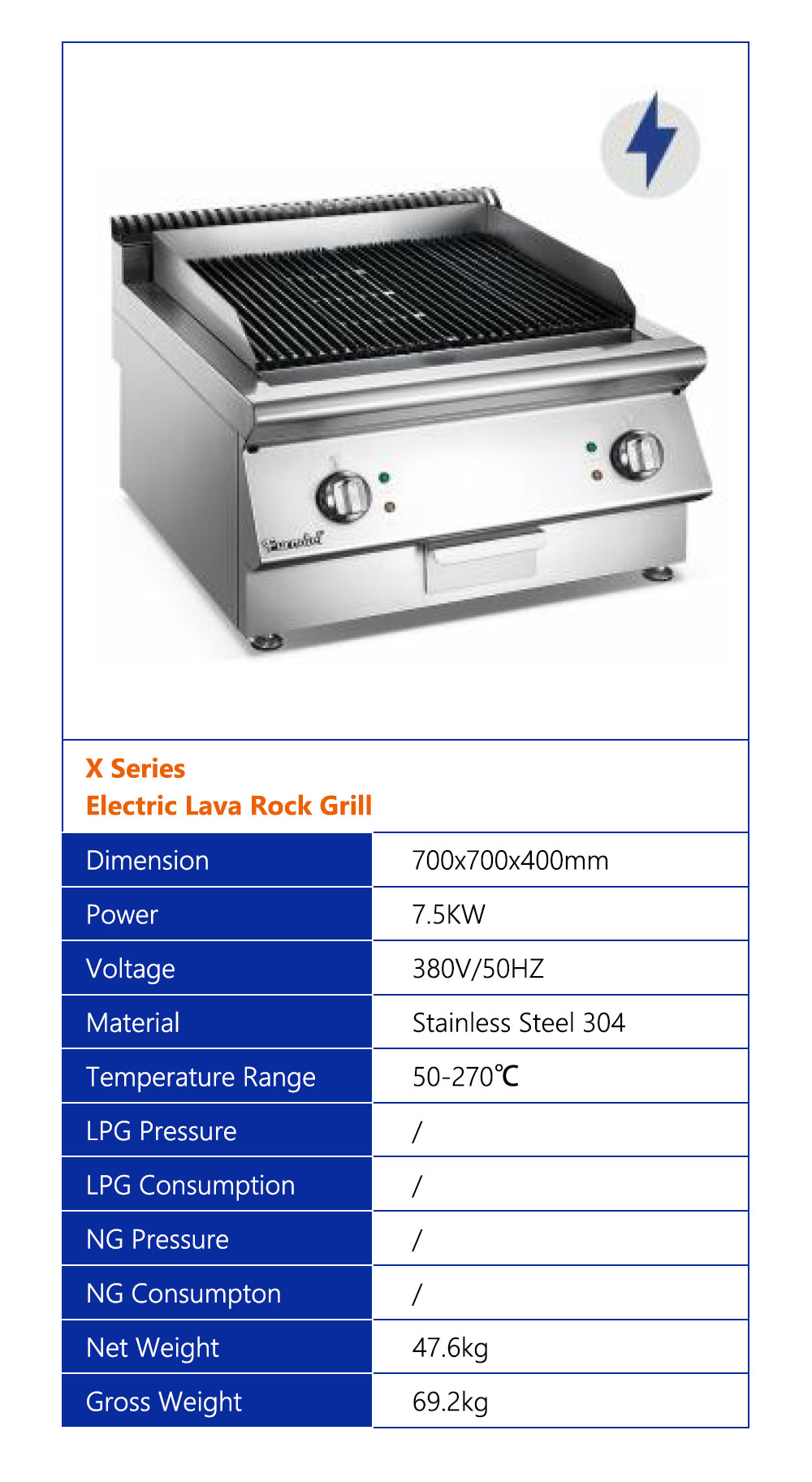 Commercial Counter Top Electric Lava Rock Grill