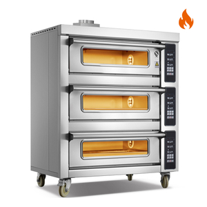 Room Temp.~400℃ 3 layers 3 trays Gas Oven Deck Oven Computer Control
