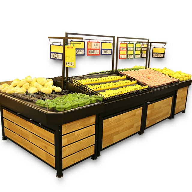 Vegetable And Fruit Display Rack for Supermarket