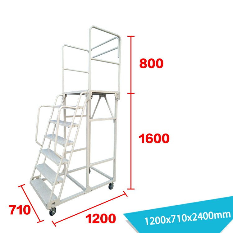 7-Step Industrial Steel Rolling Ladder LT-9