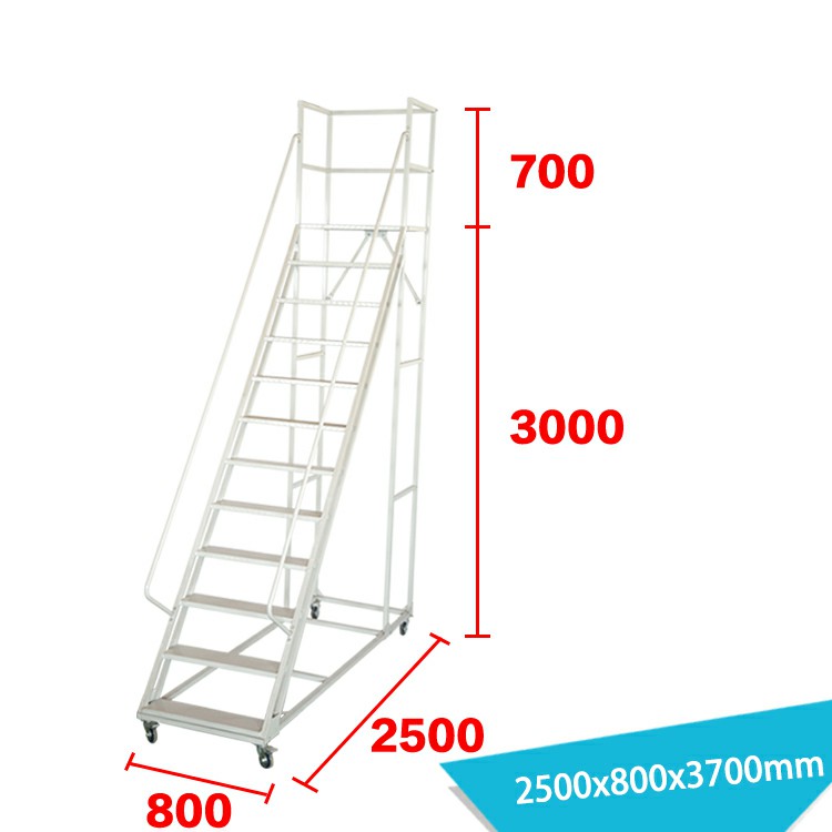 31" Wide12 Step Industrial Warehouse Rolling Ladder LT-16