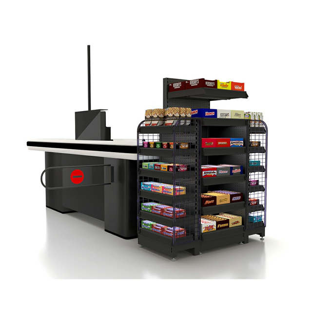 Supermarket Shelf with Checkout Counter