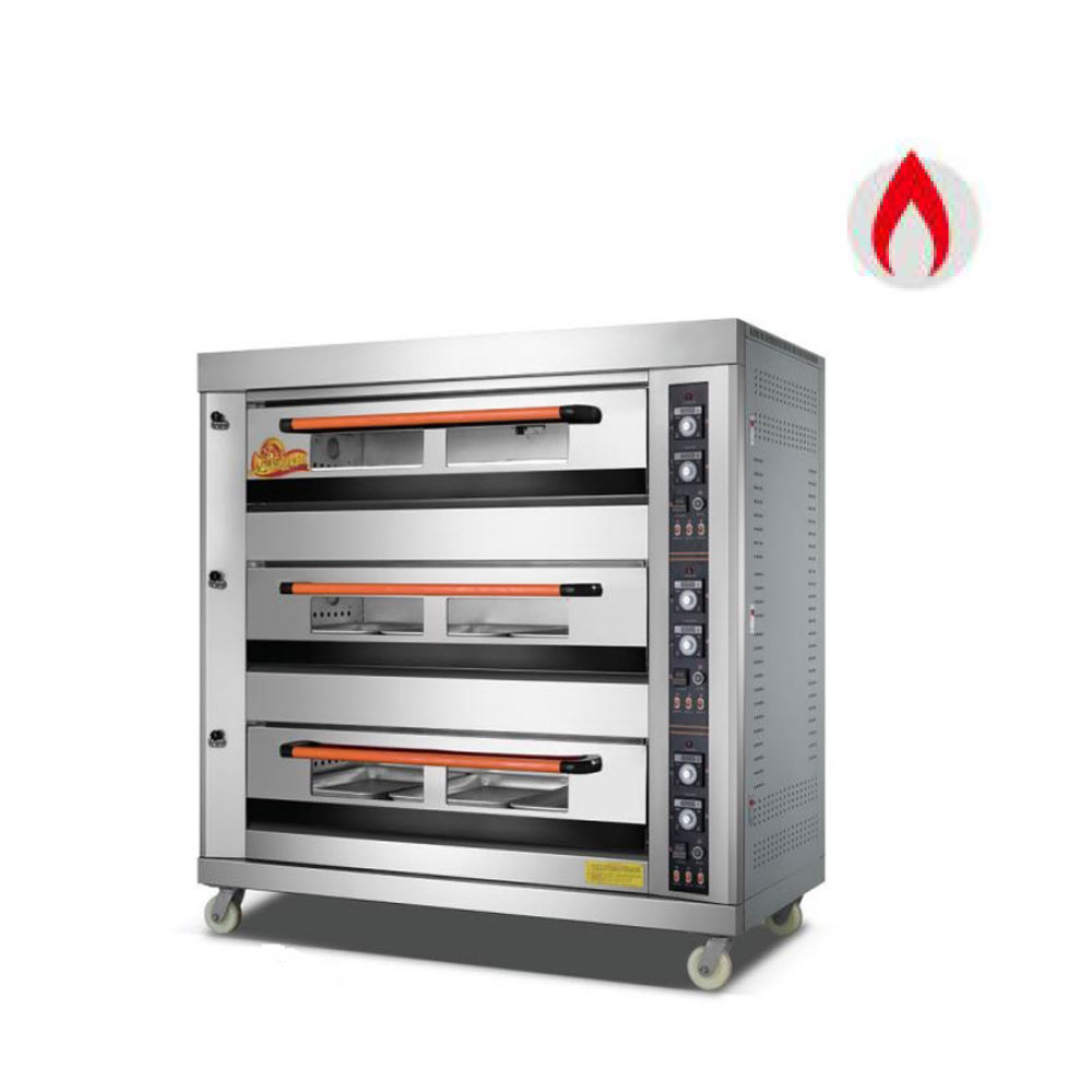Commercial 3 Deck 9 Tray Gas Standard Deck Oven