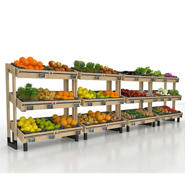 Wooden Display Rack for Fruit And Vegetable