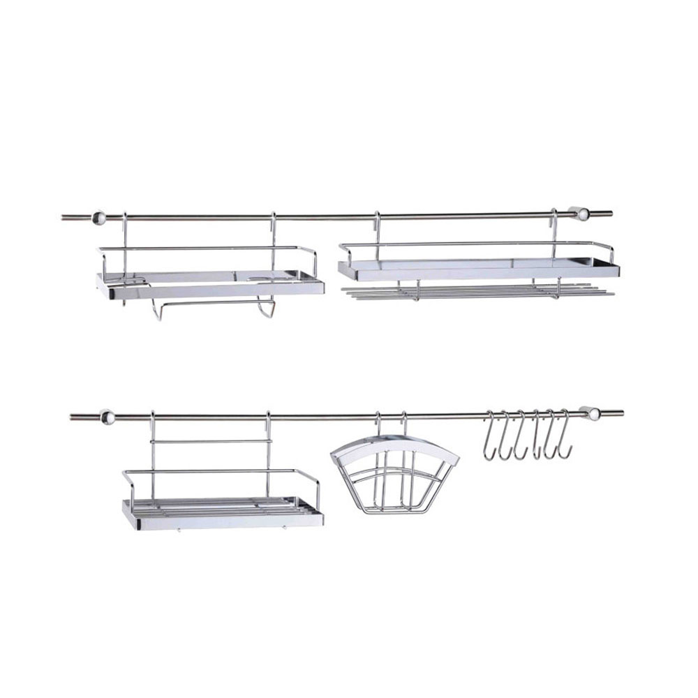 Kitchen Wall Mounted Utensil Rack with Hooks