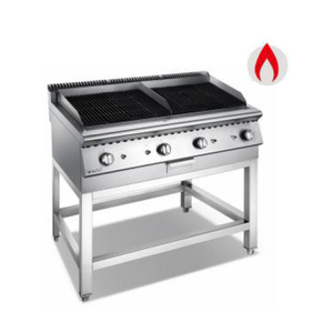 Commercial Gas Lava Rock Grill with Stand