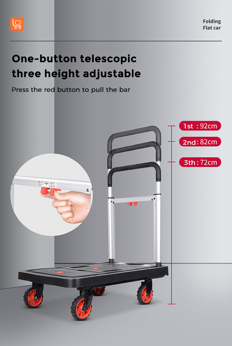Foldable Plastic Hand Truck Warehouse Trolley