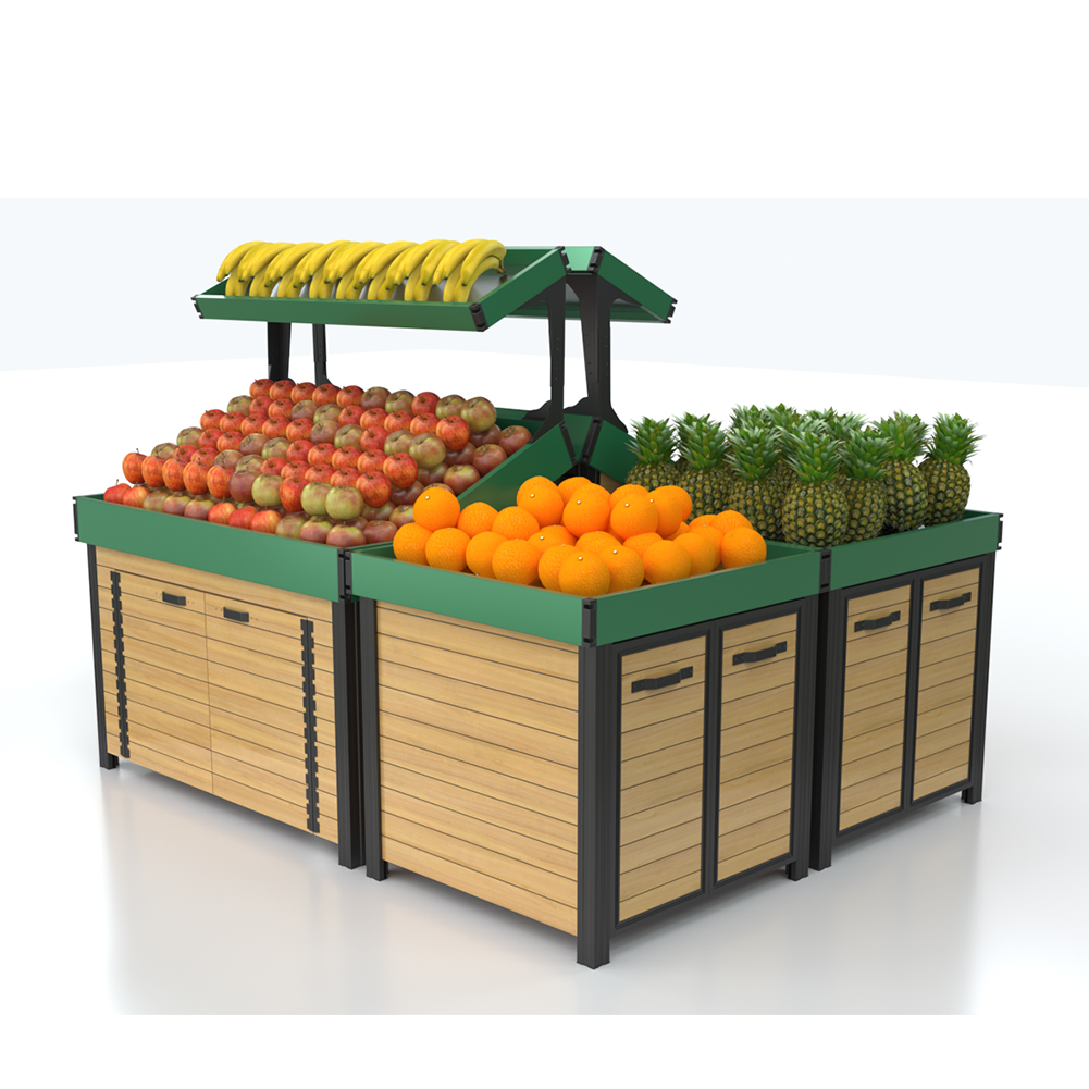 Aluminum Produce Fruit And Vegetable Display Rack for Supermarket And Grocery Store