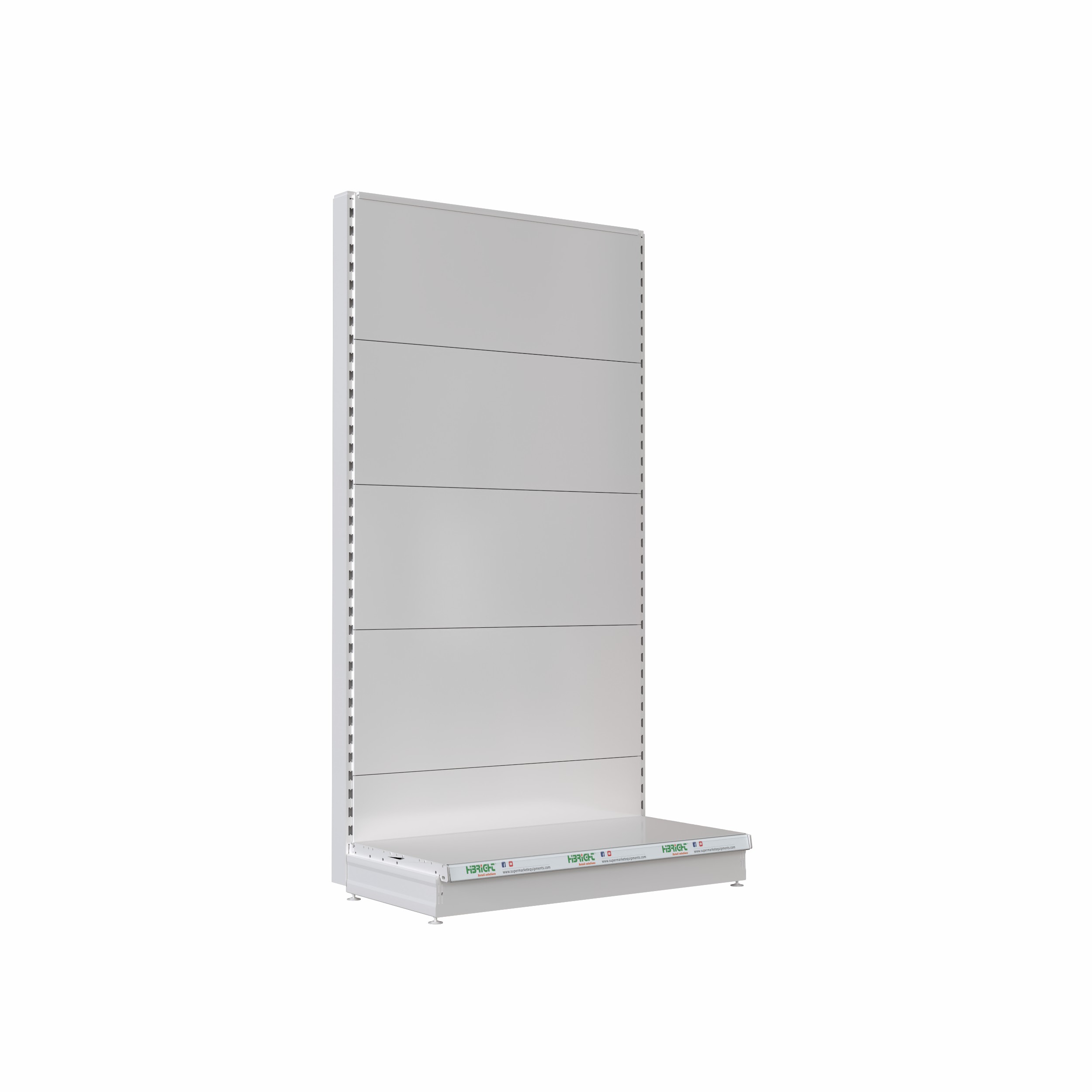 White single side gondola shelving base only