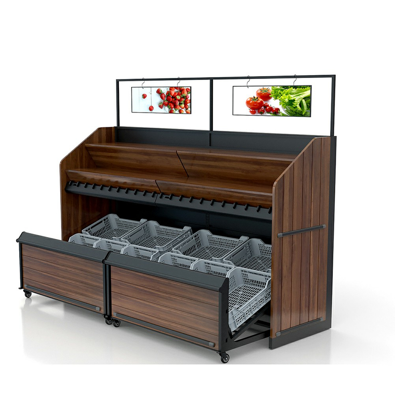 Fruit And Vegetable Display Wall Unit with Drawer Storage Space Buy