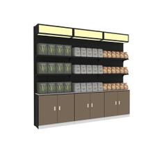 Supermarket Shelf with Wooden Cabinet And LED Light Box