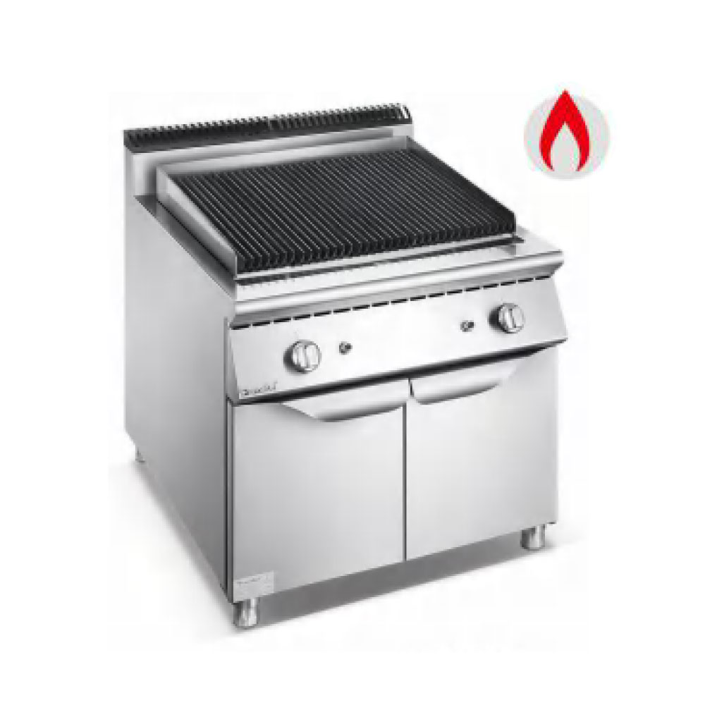 Commercial Little Size Gas Lava Rock Grill with Cabinet