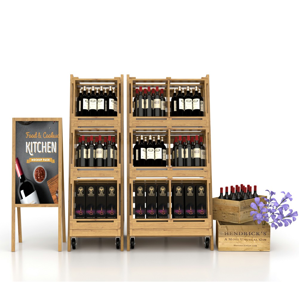 Wooden Rack for Wine Display