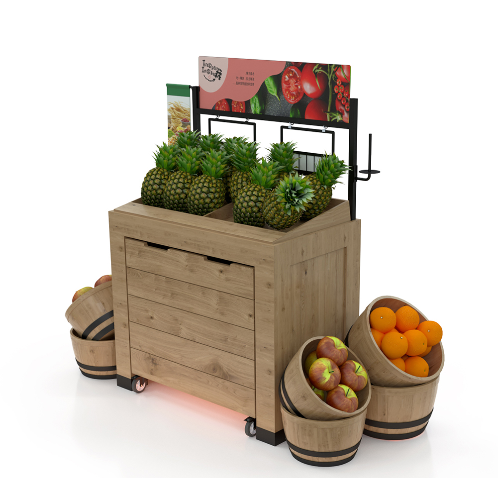 Wood Produce Display Stand